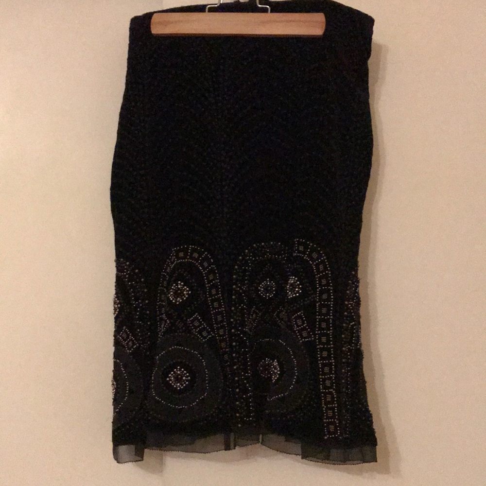Velvet/silk beaded ellie tahari skirt